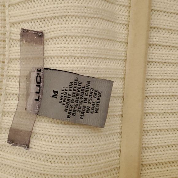 Authentic Rabbit Fur Sweater with Crystals - Picture 2 of 7